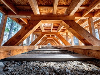 Wooden structure, under-construction