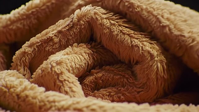 Detailed Close Up of Soft Tan Plush Fabric Texture for Cozy Backgrounds and Design