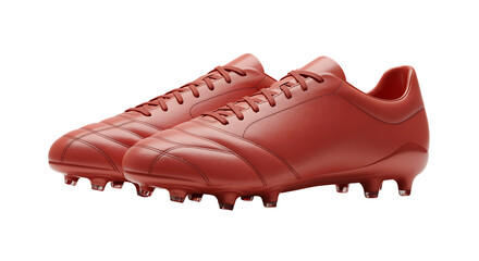 Red Leather Football Boots isolated on a transparent background