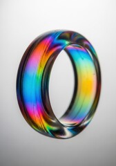 Obraz premium Iridescent Rainbow Ring: A Captivating Spectrum of Light and Color Formation