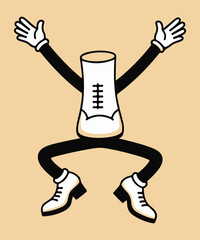 Retro cartoon character body, vintage animation style, playful graphic element