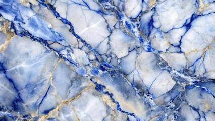 Abstract Blue and White Marble Texture with Golden Veins A High-Resolution Background Image for Design Projects