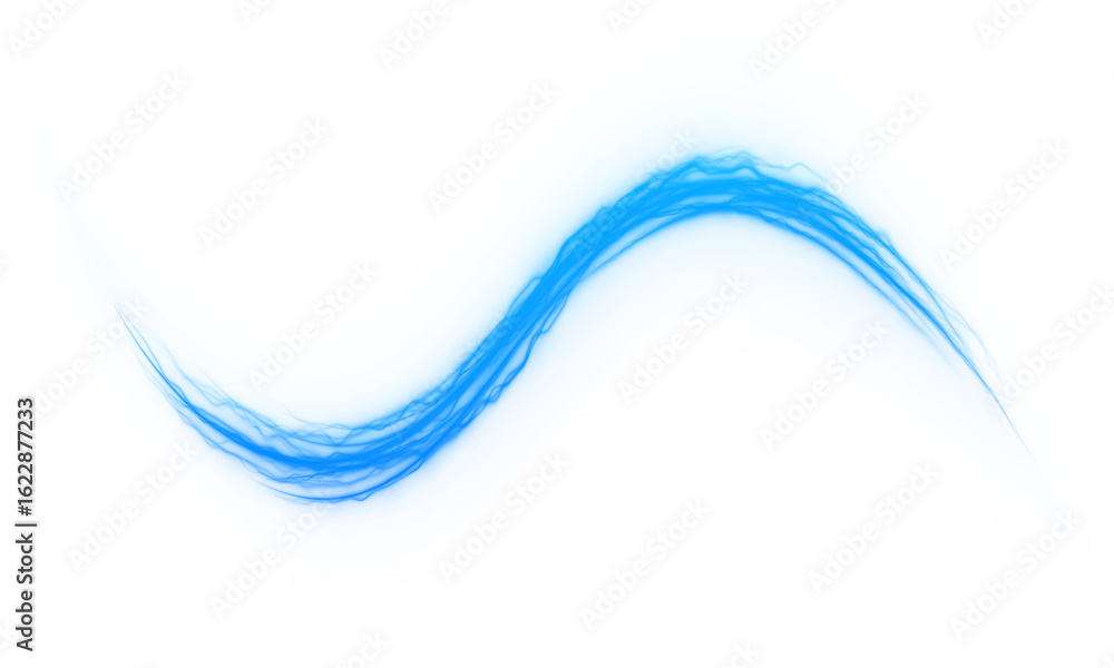 Wall mural twisting swirl and curved line in neon tones with fire effect and beam. dynamic flow with shine, glo