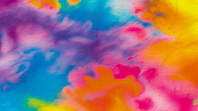 Vibrant watercolor paint splashes abstract background