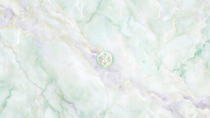 Serene Green Marble Texture with Intricate Central Emblem