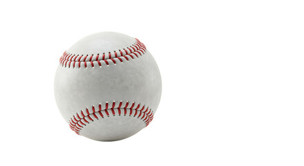 White baseball red stitching isolated on a transparent background