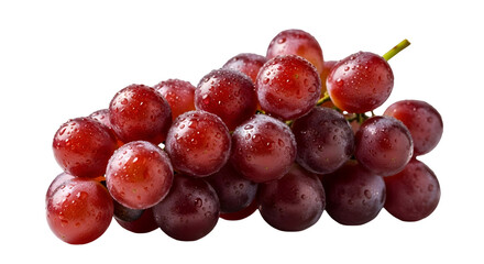Captivating Red Grapes Glisten with Freshness on Black Backdrop, Showcasing Natural Beauty