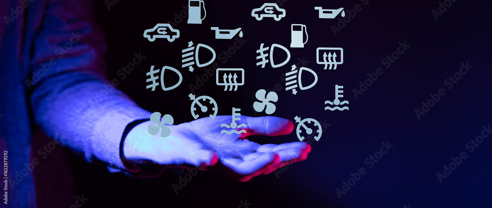 Poster learn to recognize and understand your car's warning lights. prevent costly repairs!