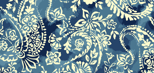 Elegant Abstract Floral Scarf Print Design | Shawls & Dupatta Textile Fabric Patterns For Digital Printing on Silk, Chiffon, Georgette