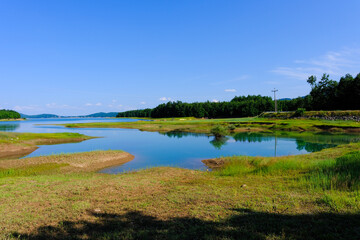 An arch dam in the Karditsa regional union of Greece, which flows into the Tavropos River, forming the artificial Lake Plastiras.