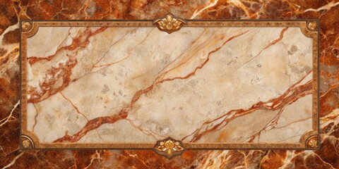 Elegant Ornate Frame on Luxurious Marble Texture Background Ideal for Design Projects and Presentations