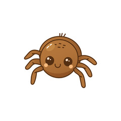 Cute kawaii halloween spider character with boho cartoon style