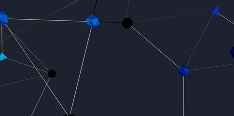 Modern network technology background.  Digital connection concept. 3D rendering.