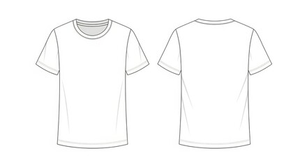 Plain White T Shirt Front and Back View for Casual Wear