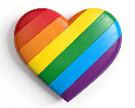 Rainbow Pride Heart - Love & LGBTQ+ Symbol


