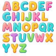 colorful vector alphabet,Colorful 3D Bubble Style English Alphabet Letters on White Background