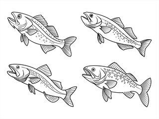 coloring page line art the cod black vector bundle