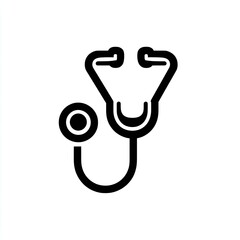 Simple black outline of a medical stethoscope (1)
