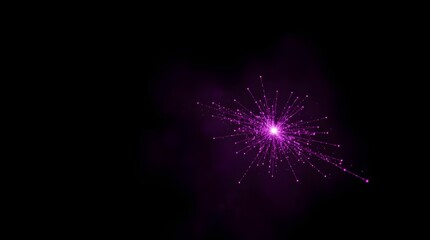 Purple Sparkler Burst on Black Background