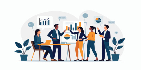 A diverse crowd of people works together, a business team holding a map to illustrate their global strategy and success in communication