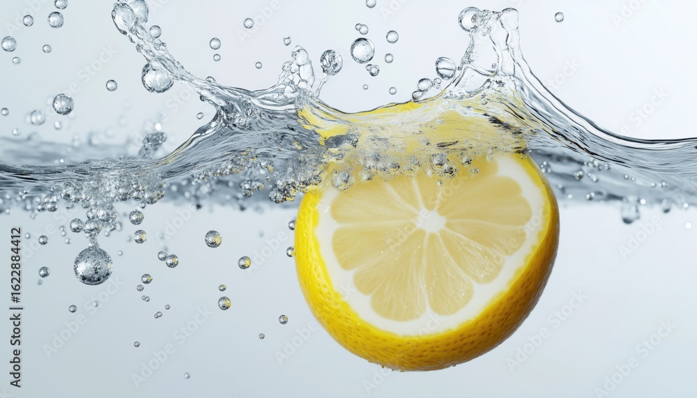 Aufkleber lemon tumbles into the water, creating splashes and bubbles with every dip of its citrusy rind. a re