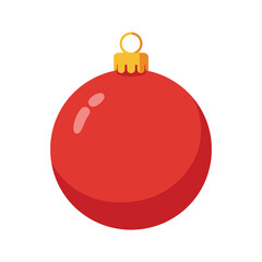 Obraz premium Simple Red Christmas Ornament with Golden Cap on a White Background