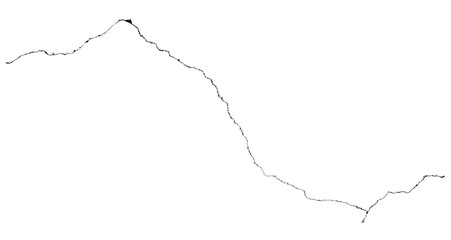 One big crack isolated transparent background png macro