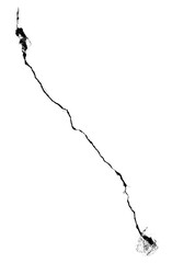 One big crack isolated transparent background png macro