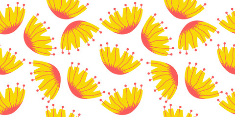 Aesthetic flower Seamless Pattern Design. 
