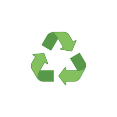 Green Recycle Symbol on White Background for Environmental Protection and Sustainability