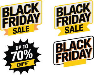 Black friday sale signs featuring discounts and special offers for shoppers