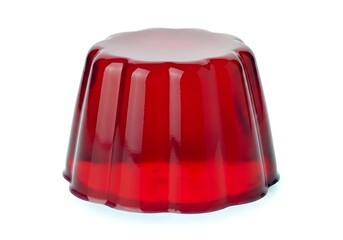 jelly dessert isolated on white background red