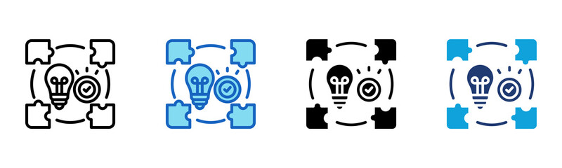 Solution icon Multi Style Vector Illustration