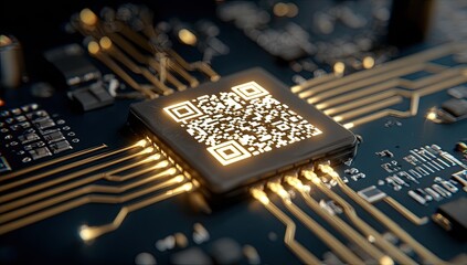 QR code on a circuit board
