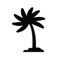 Monocrhome palm tree shiloutte vector.Palm trees.Palm tree silhouettes set – black palm tree shapes collection, isolated vector on white background.