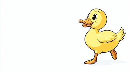 Cute little duckling in cartoon style.