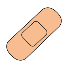 Cartoon illustration of a typical adhesive bandage for wound care and healing