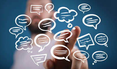 Concept image of communication, social media, or online discussions.