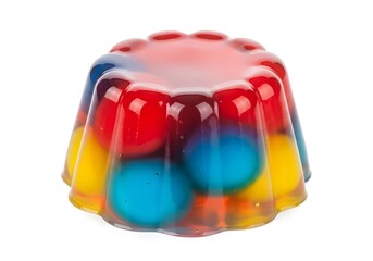 Colorful jelly dessert isolated on white background