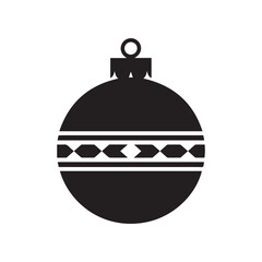 Black Silhouette of a Christmas Ornament Ball Holiday Design