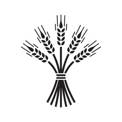 Silhouette of a Wheat Sheaf Icon for Agriculture and Farming