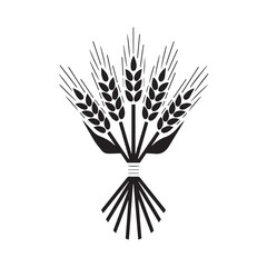 Silhouette of a Wheat Sheaf Icon for Agriculture and Farming