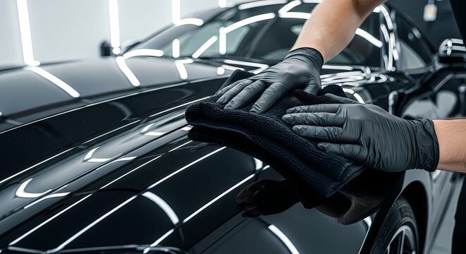 Car Detailing Black Car Polishing Service Photo