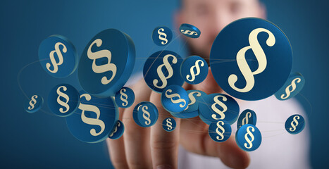 Abstract image of interconnected paragraph symbols.  Perfect for legal tech, law firm websites, and articles about digital law.