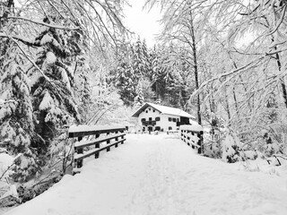 snow covered bridge