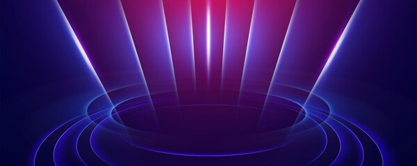 Abstract background with glowing circles and vertical lines