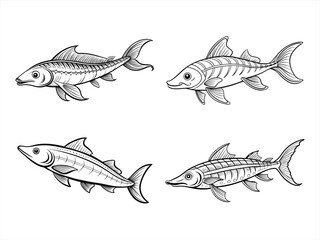 coloring page line art the knifefish black vector bundle