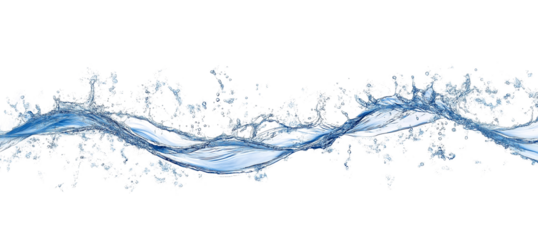 Blue water splash or wave splash isolated on transparent background png .generated ai	