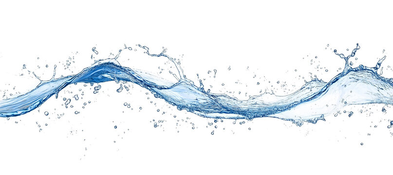 Blue water splash or wave splash isolated on transparent background png .generated ai	