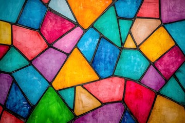 Vibrant Colorful Abstract Geometric Mosaic Pattern Background